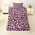 thumbnail image 3 of Castle Fairy Y2K Leopard Skull Twin Sheets 3pcs,Pink Cheetah Skeleton Silhouette Bedding,Hot Pink Black,1 Fitted Sheet,1 Flat Sheet and 1 Pillowcase, 3 of 6