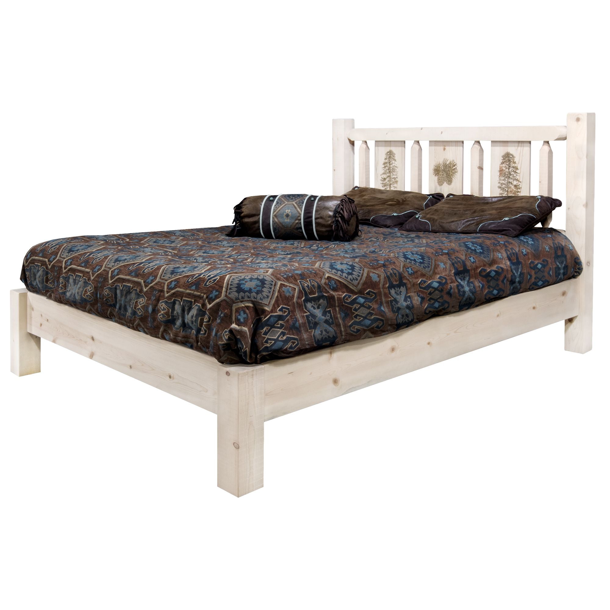 Montana Log Collection Wood California King Platform Bed