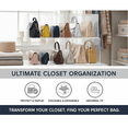 thumbnail image 3 of OnDisplay Deluxe 6-Slot 22" Clear Acrylic Purse Organizer for Closet Shelves | 10" Deep Handbag Storage (10" Deep), 3 of 7