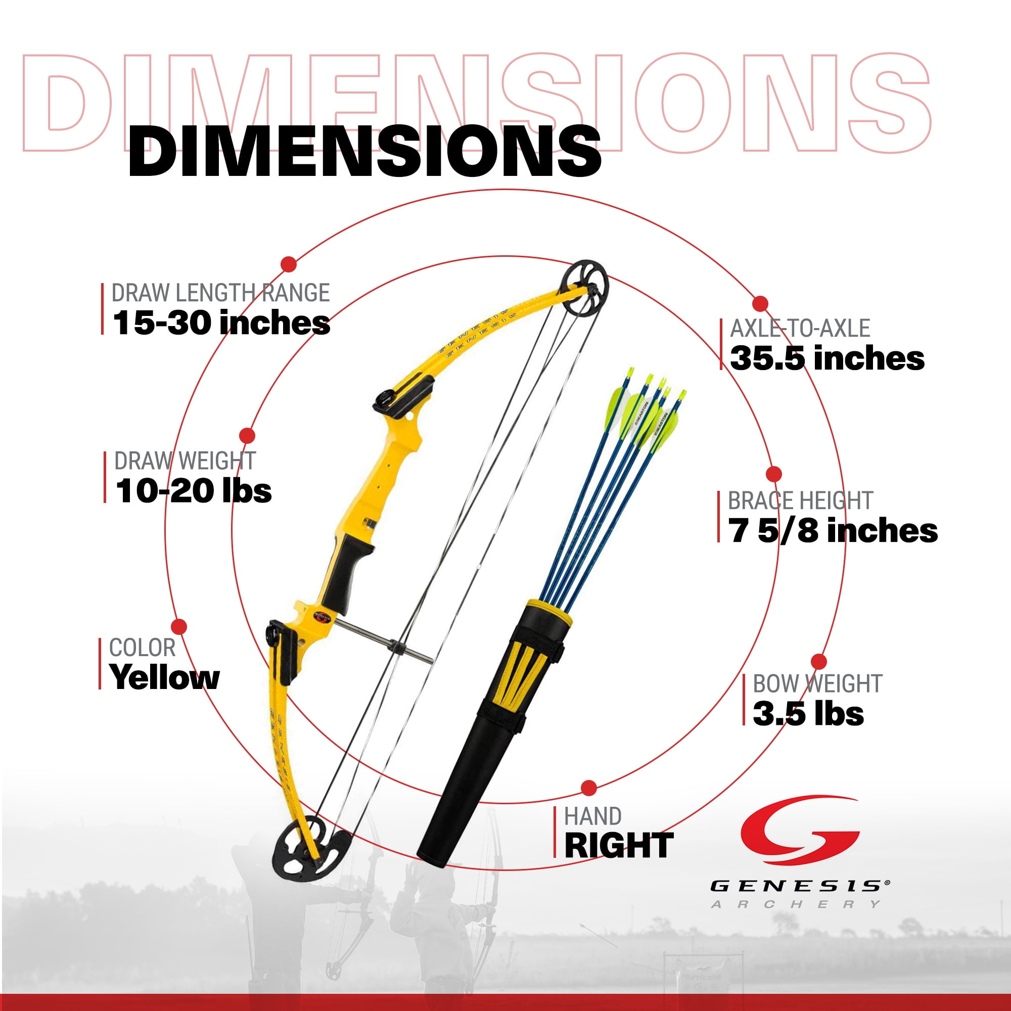 Genesis Original Archery Compound Bow Adjustable Size, Right Hand, Yellow Genesis Original Archery Compound Bow Adjustable Size, Right Hand, Yellow Sansujyuku sansujyuku.com