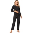 thumbnail image 4 of Pyjama en Coton Uni à Manches Longues Ajusté pour Femmes, 4 of 5