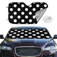 thumbnail image 2 of Uemuo Black and White Polka Dot Pattern Accordion Car Windshield Sun Shade, Foldable Reflective Sun Visor for Car, Reflector Windshield Sunshade-Medium, 2 of 7