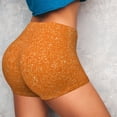thumbnail image 4 of Uemuo Orange Glitter2 Pattern Women Workout Impact Shorts Scrunch Butt Lifting Gym Shorts Seamless Booty Biker Shorts-Medium, 4 of 8