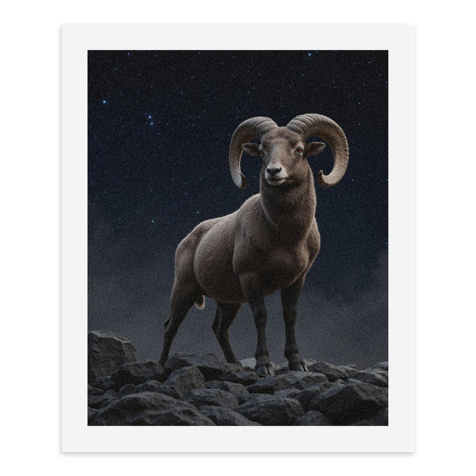 Paint by Numbers Kit for Adults, Ram Standing Majestic Night Sky Paint by Numbers, Easy Paint by Numbers Kit for Adults Beginner, DIY Adult Paint by Number Kits on Canvas, Home Decor