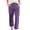 Purple, variant on Women's High Waisted Cropped Linen Pants Straight Leg with Pockets Business