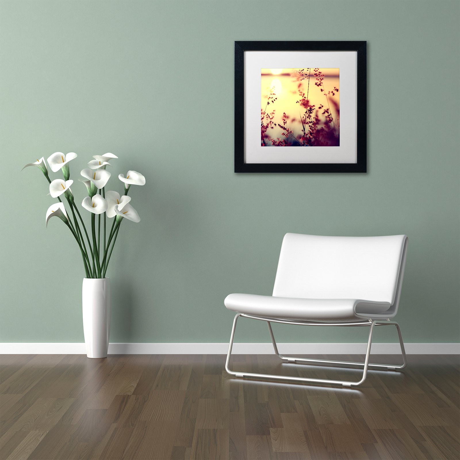 Trademark Fine Art "At the End of the Day" Canvas Art by Beata Czyzowska Young, White Matte, Black Frame