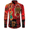 thumbnail image 3 of Camisa con botones para hombre nueva, camisas de manga larga con estampado africano Dashiki, ropa tradicional para parejas, ropa de calle de estilo étnico de hip hop, 3 of 5