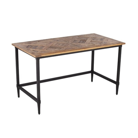 UPC: 0037732108506 | Southern Enterprises 52.5  Black and Brown Rustic Lawrenny Reclaimed Rectangular Desk