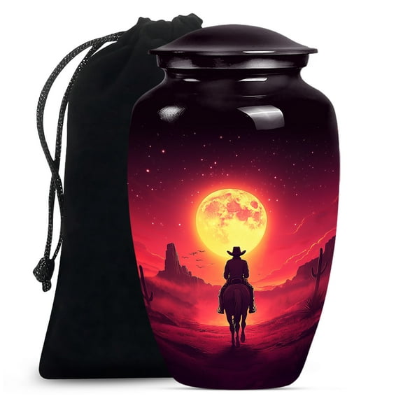 Cowboy Large Decorative Cremation Urns for Human Ashes Adult Male, Urn for Ashes for Women, Funeral Urns for Ashes (Size - 10inch)