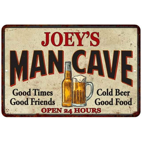 JOEY'S Man Cave Gift Metal Sign Wall Decor Gift 12x18 112180011310
