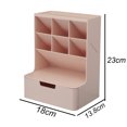 thumbnail image 2 of Organizador de escritorio multifuncional, soporte para lápiz, papelería, organizador de rotulador grande, almacenamiento rosa, 2 of 5