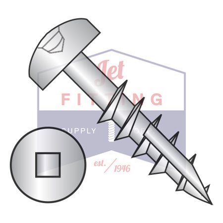 

7-12 x 1 1/4 Deep Thread Wood Screws | Square Drive | Pan Head w/ Type 17 Pt | 2/3 Thread Partially Threaded | Steel | Zinc (Quantity: 4000)