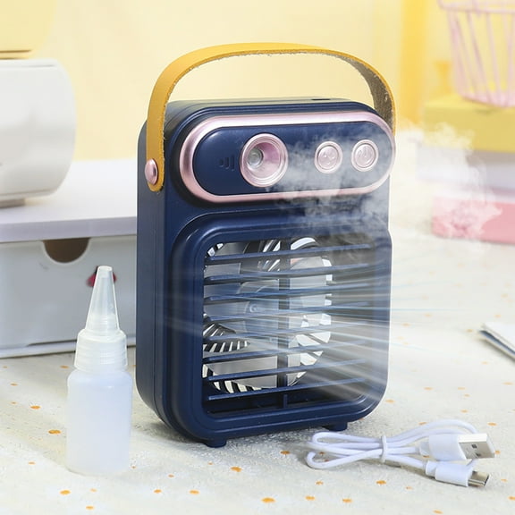 TaTaai 2Pcs Personal Air Cooler, USB Air Conditioner Fan with 3 Speed, Mini Air Conditioner Desk Fan with Handle for Small RoomOfficeDormBedroom