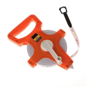 Open Reel Measure Tape Hand Crank Tape Measure Crank Portable Fiberglass Tape Measure with Metal Spike 12.5mm Width