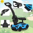 thumbnail image 3 of OLAKIDS 3 in 1 Ride on Push Car, Licensed Lamborghini Stroller Sliding Walking Car with Push Handle, Music, USB, Headlight, Under Seat Storage, Kids Foot-to-Floor Toy for 18-60 Months, 3 of 7