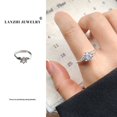 thumbnail image 1 of Anillo que no se decolora, anillo abierto de lujo ligero de moda femenina, joyería de circonita, anillo de plata esterlina 925, 1 of 1
