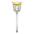 thumbnail image 3 of Clara Pucci 14K White Gold 3ct Citrine Three-Stone Ring for Women, 3 of 8