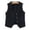 *Black, variant on Women's Button Front Denim Vest,Sleeveless V Neck Casual Loose Jacket with Pockets Dark Blue,Womens Plus M