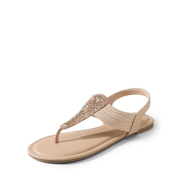 Sandalias Gladiador con Tira Brillantes para Mujer DREAM PAIRS Nude Talla 5.5