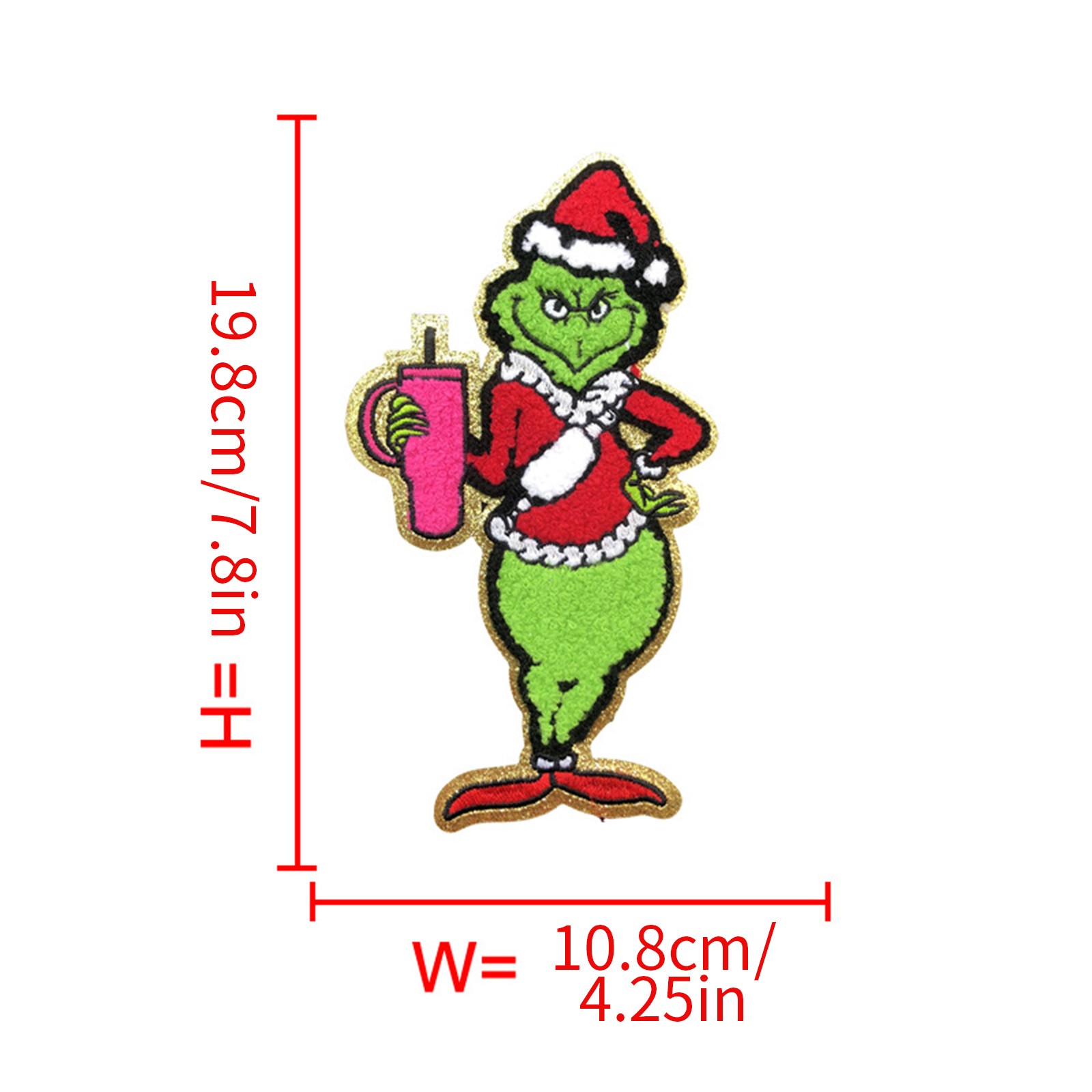 Christmas Decorations Grinch Ornaments Christmas Embroidered Patches ...