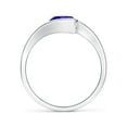thumbnail image 2 of ANGARA Natural Semi Bezel-Set Solitaire Round 1.45 ct Tanzanite Bypass Ring in 14K White Gold for Women (Size-7mm) | December Birthstone, Anniversary, Jewelry Gift for Women | Natural Tanzanite Ring, 2 of 9