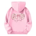 thumbnail image 6 of FYDUU Graphic Hoodies for Girls Bow Print Hooded Sweatshirts Casual Long Sleeve Pullover Tops Fall Cute Trendy Comfy Clothes 9-10 Years, 6 of 6