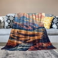 thumbnail image 2 of Cartoon Mountain Blanket Queen Natural Scenery Theme Blanket Boys and Girls Jungle Tree Blanket Watercolor Sunbed Blanket Sofa Decoration Soft and Comfortable Blanket, 2 of 6