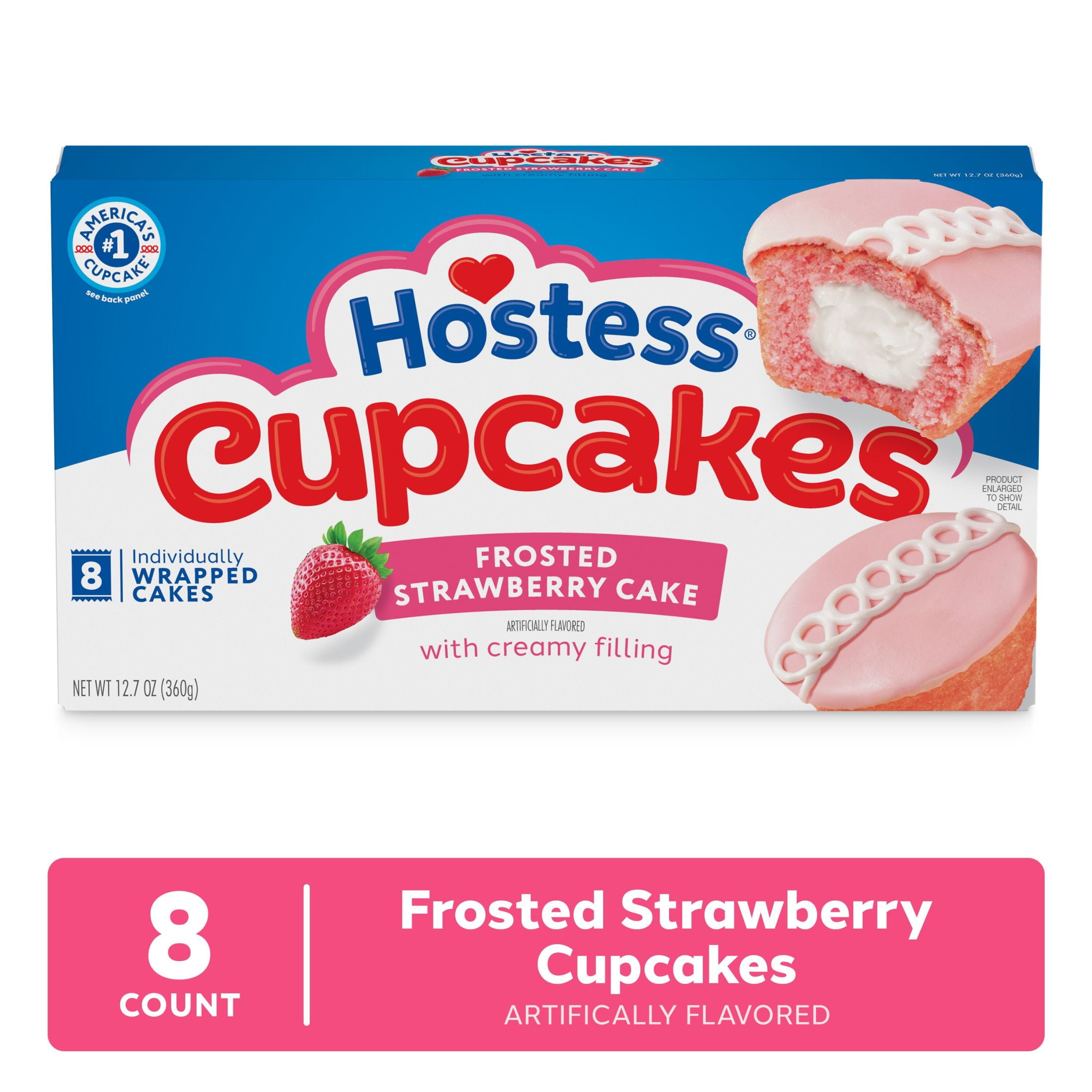 (6 pack) (6 pack) Hostess Cupcakes, Artificially Flavored Strawberry Snack Cakes, 12.7 oz Box (8 Ct.)