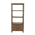 thumbnail image 6 of Benjara Jax 70 Inch Wood Bookcase, 2 Drawers, 3 Open Shelves, Handcrafted, Brown, 6 of 6