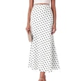 thumbnail image 2 of Women’s Polka Dot Midi Skirt High Waist Mermaid Flare Hem Bodycon Skirt Elegant Slim Fit Casual Office Party Summer Skirt, 2 of 6