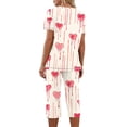 thumbnail image 3 of TIMIFIS Ensembles de Pyjama pour Femmes 2 Pcs - Pyjamas de la Saint-Valentin pour Femmes - Ensembles de Pyjamas pour Dames Manches Courtes Col Rond Haut et Pantalons Capris Ensembles de Détente, 3 of 5