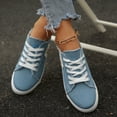 thumbnail image 2 of Rokment Women's Canvas Low Top Fashion Sneakers Vintage Classic Denim Walking Flat Stylish Casual Walking Skate Tennis Shoes Blue Size 6, 2 of 6