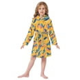 thumbnail image 6 of FORMRS Niños Bathrobe Unisex Hooded Robe Soft Plush Pajamas Sleepwear, Size 10-12T, Yellow Sardines Pattern, 6 of 7