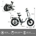 VTUVIA SF20 StepThru Folding 20" Fat Tire Electric Bike, 750W Electric