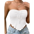 thumbnail image 5 of Lnzyyephy Women Tube Top, Strapless Backless Tie-up Irregular Hem Summer Ladies Vest for Club Party, 5 of 7