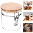 thumbnail image 3 of Glass Food Storage Jar with Airtight Bamboo Lid 550ml Clear Tea Storage Container Cookie Candy Jar Salt Spice Jar for Pantry Organization for Flour Rice Nuts Coffee Beans, 3 of 8