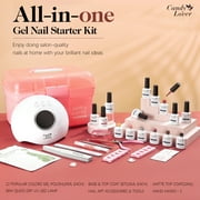 Candy Lover Gel Nail Polish Kit with UV LED Lamp, 12 Colors Classy Gel Polish Starter Kit, All-in-One Quick Dry Soak Off Nail Gel Manicure Kit with DIY Tools Valentine Gift for Women