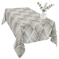 thumbnail image 2 of Black White Geometric Table Cloth Waterproof Tablecloths, Modern Striped Abstract Art Tablecloth Dining Table Cover for Kitchen Party Tabletop Outdoor, Rectangle Tablecloth 54x108 Inch, 2 of 9