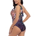 thumbnail image 4 of Sikiie Fireworks2 Print Women One Piece Swimsuits Tummy Control One Shoulder Bathing Suits Ruffle Swimwear, From S to XXL-X-Large, 4 of 6