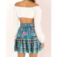 thumbnail image 2 of Femmes Été Mignon Taille Haute Jupe Volants Imprimé Floral Swing Plage M., 2 of 8
