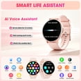 thumbnail image 2 of Smart Watch for Women Men, fits for Android and IPhone Devices, Fitness Tracker/pedometer, 1.38-inch smartwatch Gift, Answer/Make Calls/120 Sports Modes, IP68 Water-Resistant Fitness Watch (Pink), 2 of 5