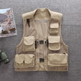 thumbnail image 2 of EHRWE Men's Coat Male Fishing Vest Utility Travel Vest With Pockets Outdoor Work Photo Cargo Fly Summer Vest Fashion Jacket, 2 of 5