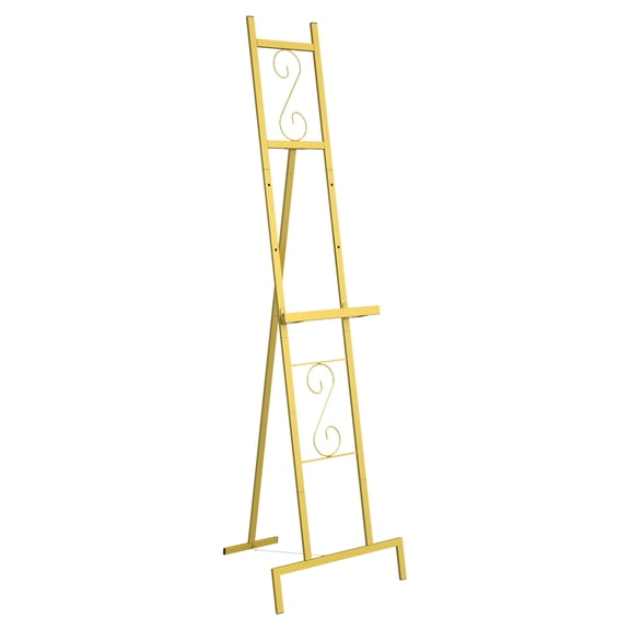 Gold Metal Easel Stand, 58in Art Display Easel for Chalkboard Menus, Wedding Signs, Paintings – Indoor & Outdoor Use for Business, Events, Art Studio
