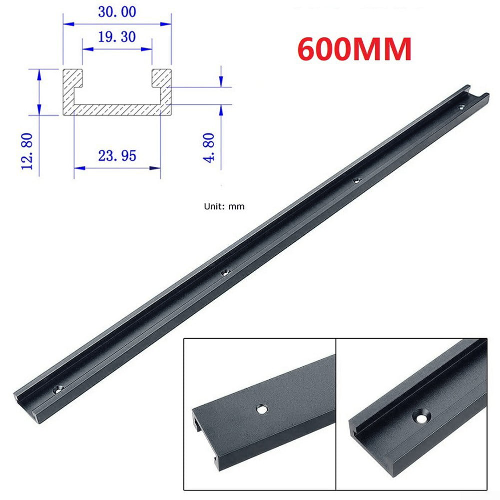 100-600mm Aluminium T-Track T-Slot Miter Jig DIY Table Woodworking Router Tool 