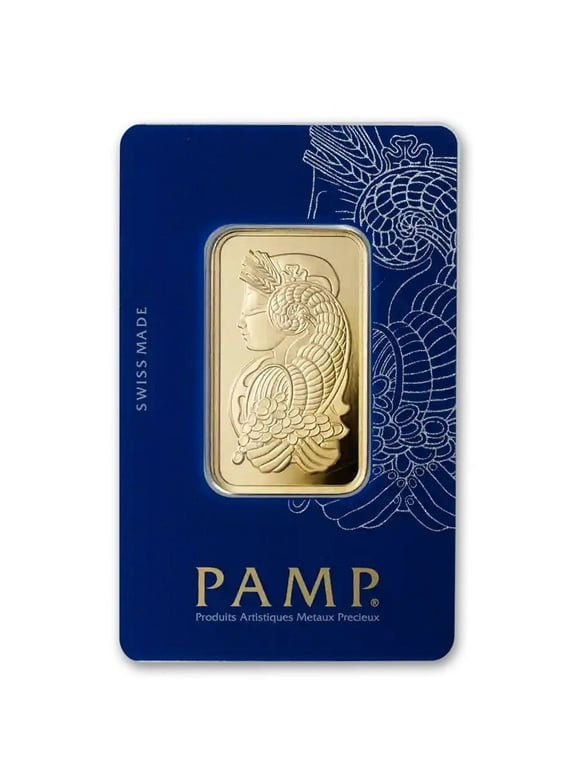 1 oz Gold PAMP Suisse Lady Fortuna Veriscan Bar with Assay Card