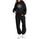 thumbnail image 4 of Conjunto de sudadera con capucha de manga larga para niños con estampado invernal y pantalones deportivos con lazo en las piernas, deportivo informal con forro polar para mayor calidez, conjunto de do, 4 of 5