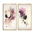 thumbnail image 2 of Designart "Movement in Deep Purple I" Abstract Geometric Framed Wall Art Set Of 2 - Purple Geometric Gallery Wall Frame Set For Home Decor, 2 of 6