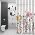 thumbnail image 4 of Colorful Daisy Shower Curtain for Bathroom Decor, Dragonfly Butterfly Leaf Waterproof Fabric Shower Curtain, 72"x72" Set with 12 Hooks, 4 of 9