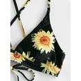 thumbnail image 6 of Zaful for Women Sunflower Print Lace-up Crisscross Bikini Set Black M, 6 of 7
