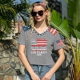 thumbnail image 4 of Fabrcox 1776-2026 250 Anniversary USA T Shirt Flag Print V Neck T Shirts for Women Short Sleeve Celebration Patriotic Freedom Women 4th of July Shirt Gray XL, 4 of 6